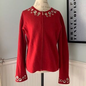 Festive Red Sweater Jacket